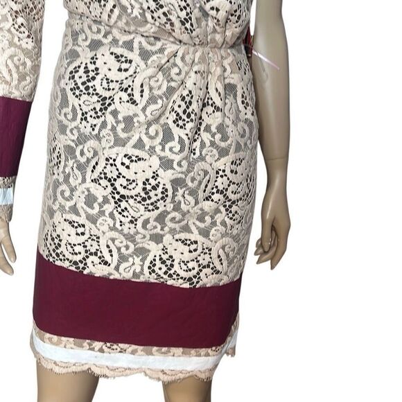 NWT MSGM One-Shoulder Lace Beige Dress (018) - Picture 3 of 16